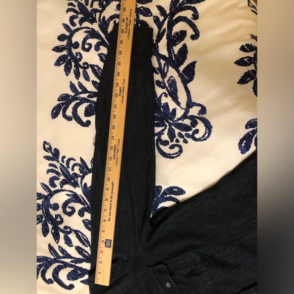 Talbots Size 10, dark blue jeans shirt, long sleeves. - Picture 6 of 11